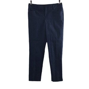Banana Republic Blue Animal Print Jackson Fit Skinny‎ Ankle Pants Womens 2P